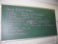 Photo of the agenda of the KDE PIM Meeting at Akademy 2004