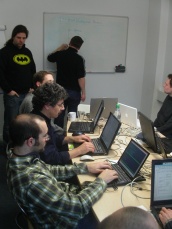 Photo of KDE PIM hackers at work