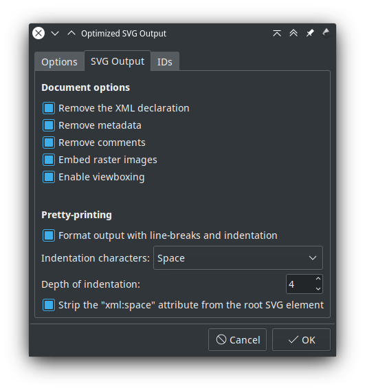 File:Inkscape Optimized SVG dialog - SVG Output page.png