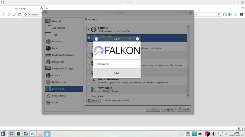 File:Falkon plugins settings window gsoc anmolgautam.png