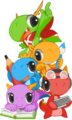 Konqi and his colorful friends: collective, community, international, cooperation, diversity.