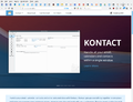 Kontact website screenshot, showing "Made by KDE" branding.